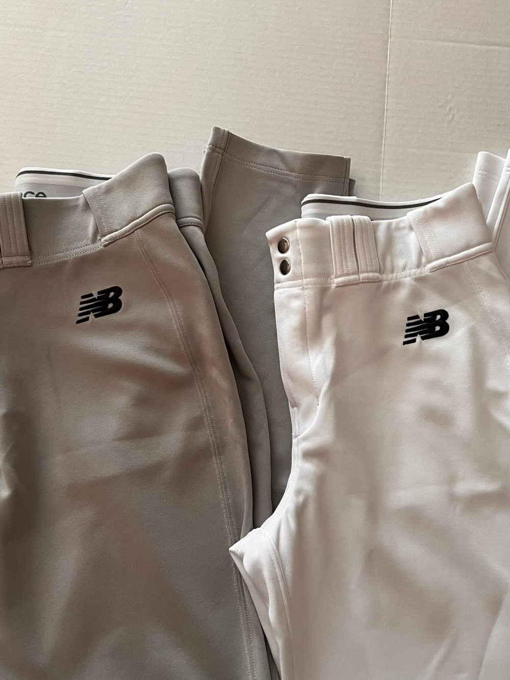 New Balance White and grey athletic pants   with Black Logo